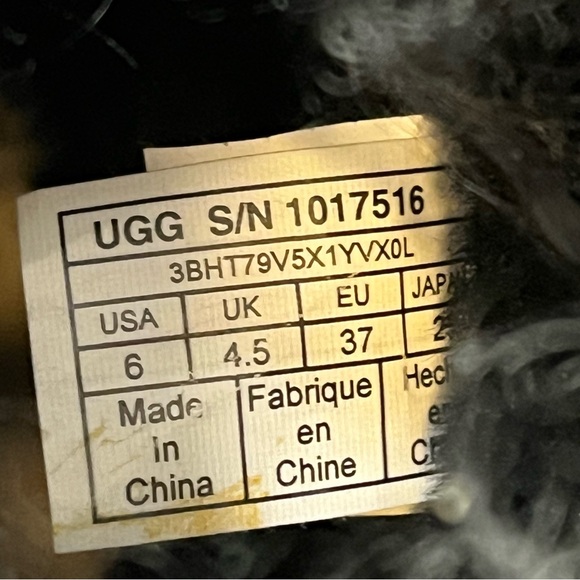 *UGG | Classic Short Curly Sheepskin Cuff Mongolian Black Suede Boots Size 6 - Picture 4 of 15